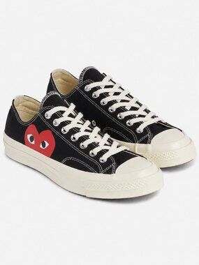 Converse x Comme des Garçons PLAY Chuck 70 Low Top Black M9/W11 NWT